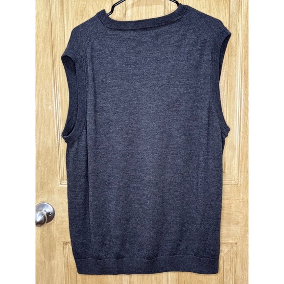 Mens Hart Schaffner Marx Extra Fine Merino Wool V-Neck Sweater Vest Grey 2XT EUC - Picture 2 of 4